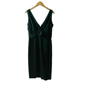 R&M Richards Green V Neck Sleeveless Dress Size 12